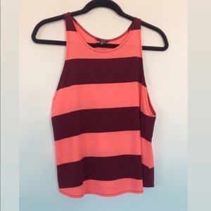 Hurley Pink and Maroon Striped Tank